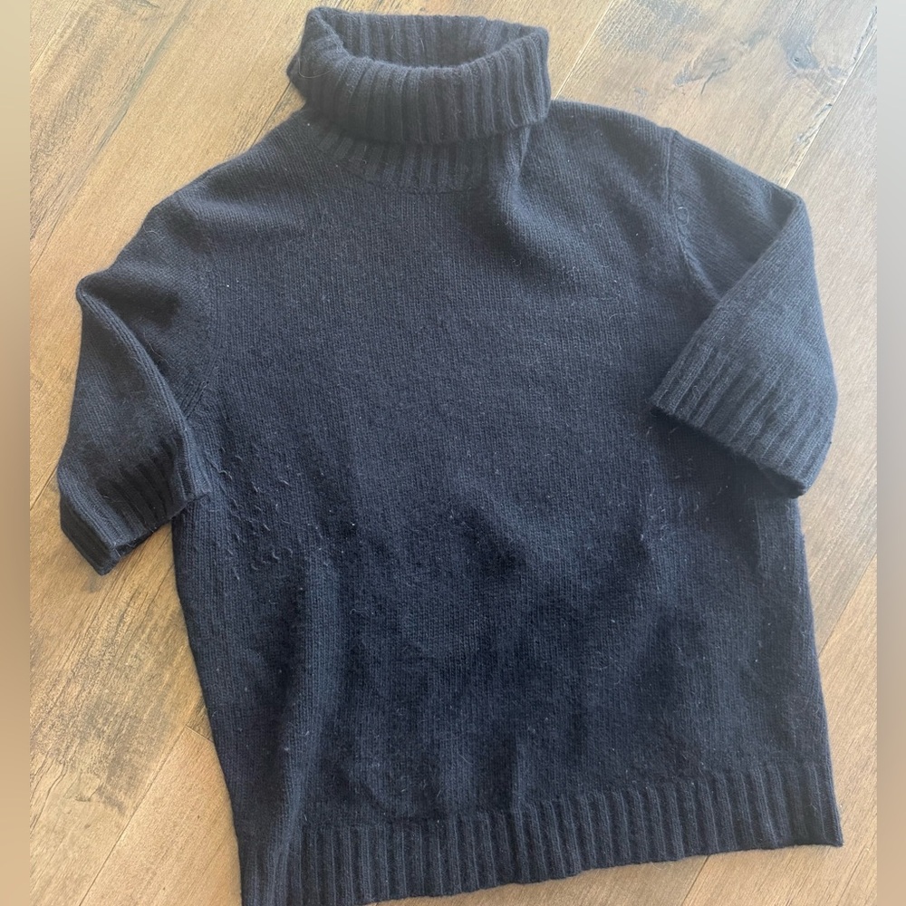 Lauren short sleeve wool-cashmere turtleneck Turtleneck in black
